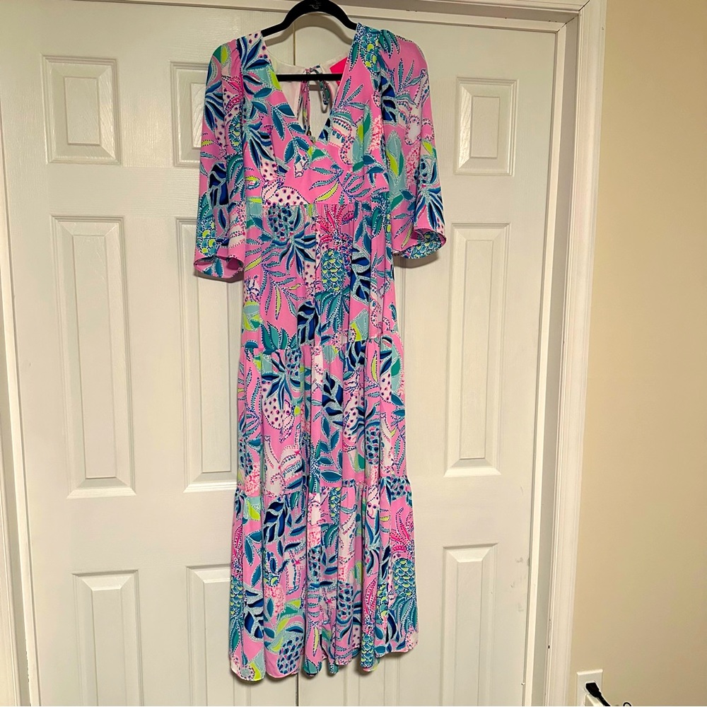 Lilly Pulitzer 3/4 sleeve Maxi Dress